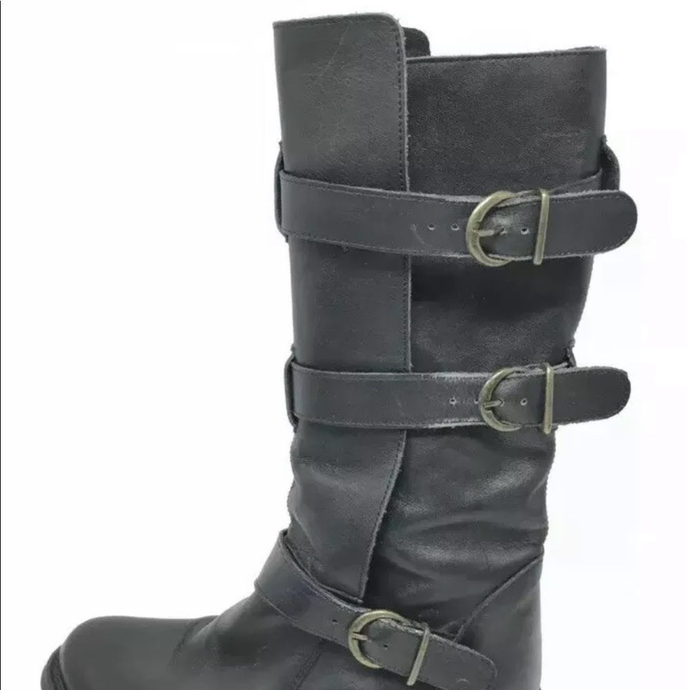 Steve Madden Buck Riding Boots Leather Buckle C15